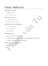 Toán 8  Phiếu bài tập số 16